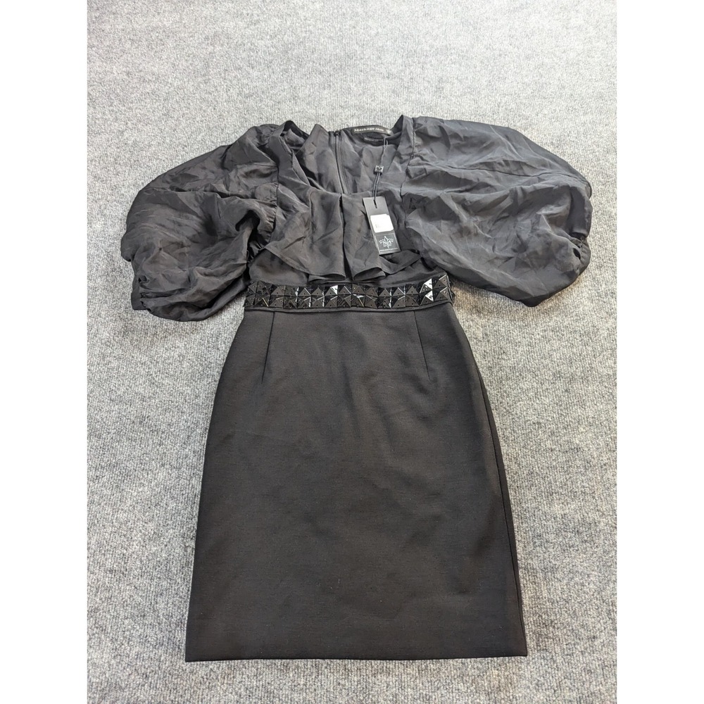 MACKAGE Dress Womens 0 Black Wool / Silk /Nylon STW-DR11 ( NWT) Short Sleeve